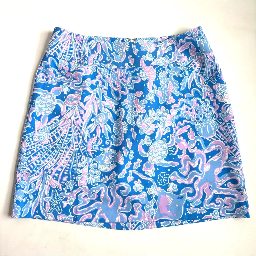 Lilly Pulitzer Jonas Skort Skirt Boca Blue Sea What I Sea Size 8